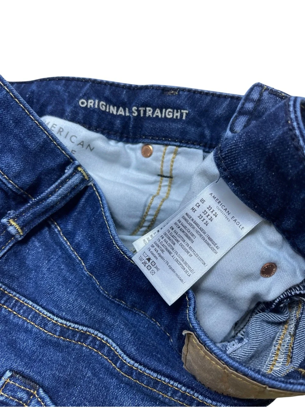 American Eagle Airflex + Original Straight Jeans 33x34